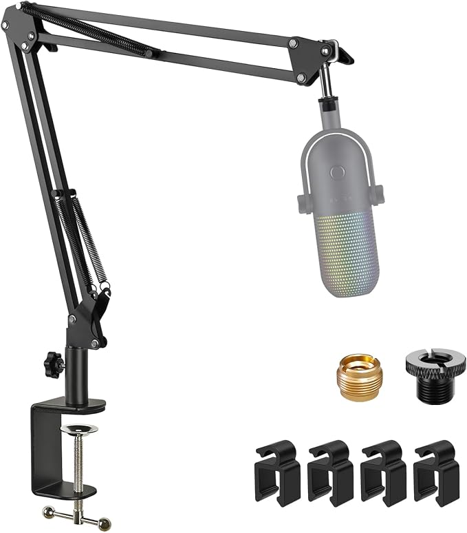 Adjustable Seiren Mic Boom Arm, Mic Stand Compatible with Razer Seiren X Mini V2 V3 USB Streaming Microphone for Recording, Gaming, Podcast