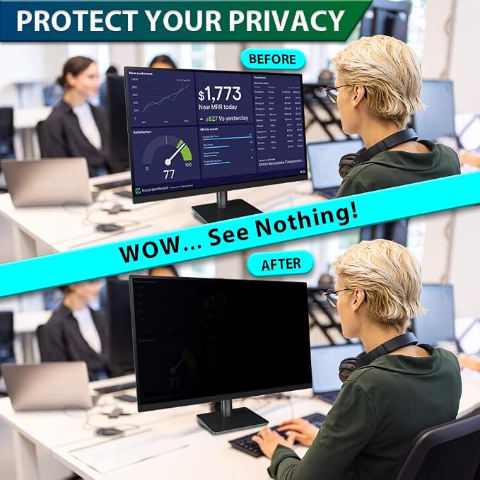 STARY [2 Pack 23.6 Inch Computer Privacy Screen for 16:9 Aspect Ratio Widescreen Monitor, Eye Protection, Anti Glare, Blue Light, Removable Computer Monitor Privacy Filter, Anti-Scratch Protector