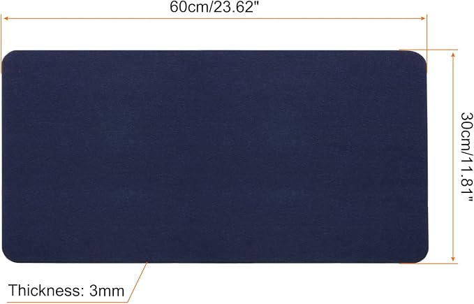 PATIKIL 24"x12" Desk Mat Protector, Felt Dual Side Mouse Pad Writing Mat for Office Home, Blue