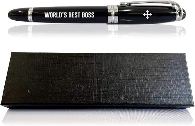 SUSZDOU Engraved Pen for Boss – “World’s Best Boss”, Roller Ball & Ballpoint Pen, Appreciation Gift, Office & Business Gift for Director or Coworkers