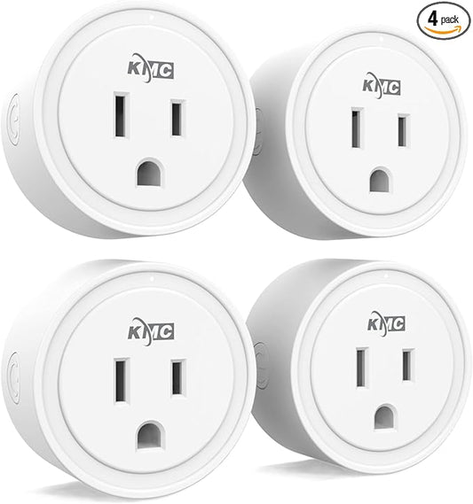 KMC Smart Plug Mini 4-Pack, Wi-Fi Outlets for Smart Home, Remote Control Lights and Devices from Anywhere, No Hub Required, ETL Certified, Works with Alexa and Google Home