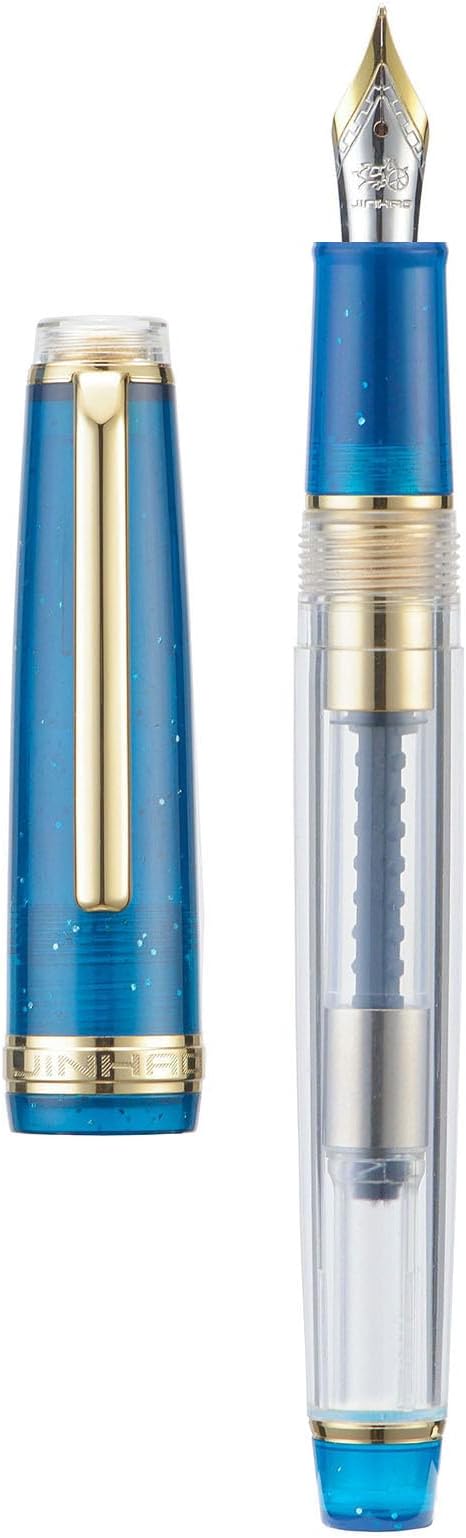 Set of 3 Jinhao 82 Fountain Pens Transparent Starry Sky Color Fine Nib Gold Trim with Converter Elegant Pen