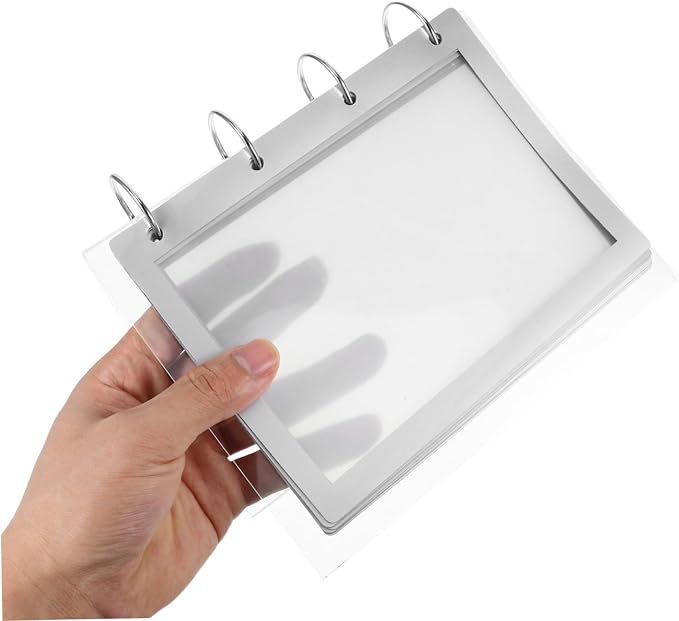 MAGICLULU Turning Table Card Acrylic Paper Holder Multi-Page Flip Menu Display Holder Acrylic Display Flip Calendar Stand Advertising Display Stand Poster Holder Menu Holder Transparent Iron