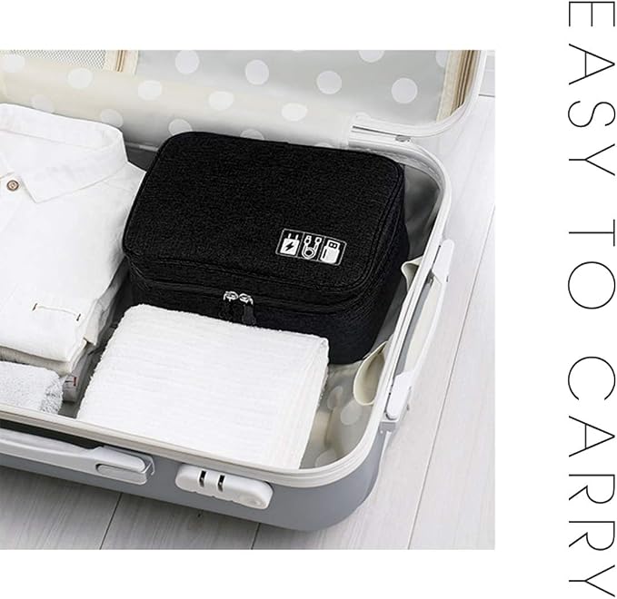 OrgaWise Electronics Organizer, Electronic Accessories Bag Travel Cable Organizer Three-Layer for iPad Mini, Kindle, Hard Drives, Cables, Chargers