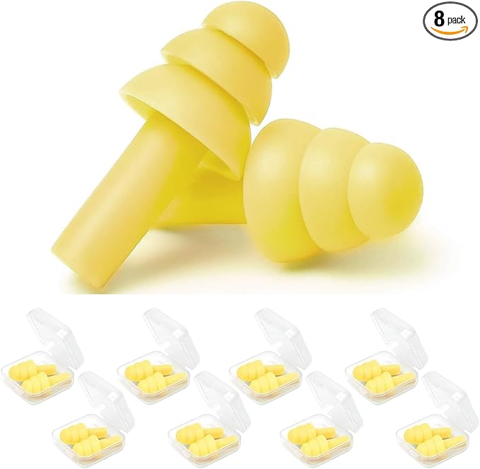 Ear Plugs, 8 Pairs Reusable Earplugs for Sleeping Noise Cancelling Waterproof Noise Reduction Earplugs for Sleeping, Swimming, Snoring, Concerts, Work, Noisy Places