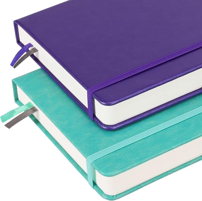 Graph Paper Notebook with 280 Pages,A5 Grid Paper Notebook/Journal,100gsm Thick Graph Leather Journal for Math Science Students,5.75'' × 8.38''-Purple