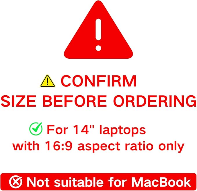 Laptop Privacy Screen 14 Inch 16:9 Aspect Ratio, Laptop Screen Privacy Shield Compatible With Lenovo Hp Dell Acer Asus Thinkpad Envy Xps, Removable Anti Glare Blue Light Computer Filter Protector