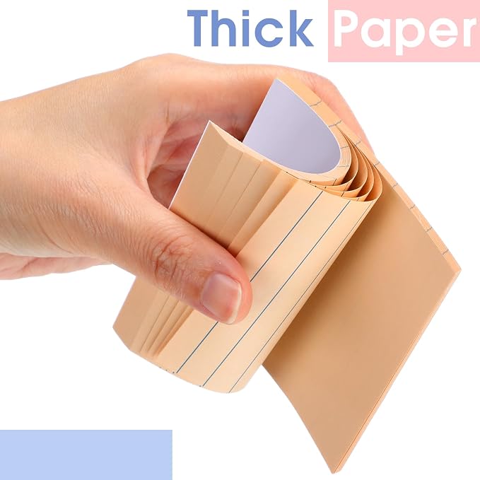 AmazingSpark 12 Pack Lined Sticky Notes 3x3 inch Post Ruled Stickies Super Self Stick Power Memo Pads Multi Colors Notes Pads Vintage Aesthetic School Office Supplies Accessories(Morandi)