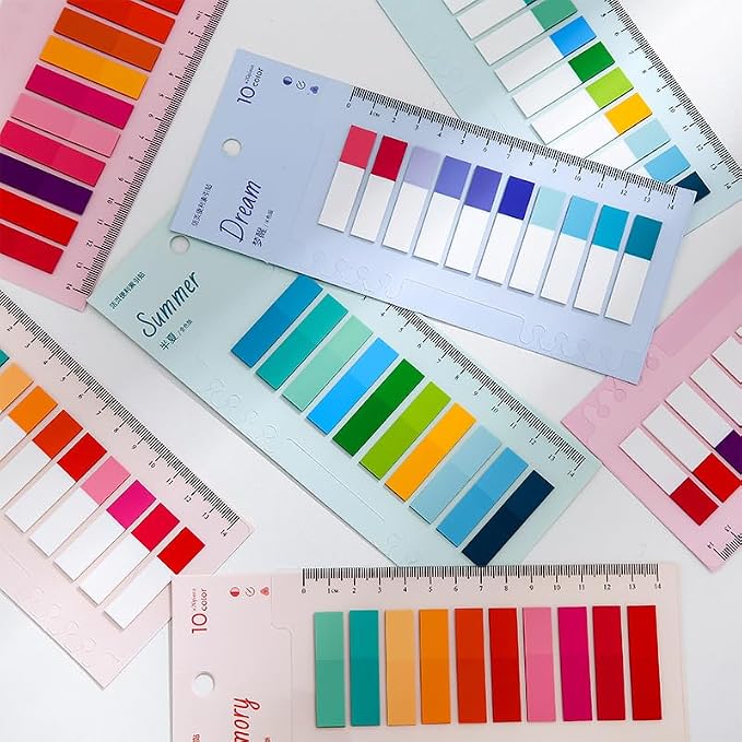 1600Pcs Sticky Tabs Book Tabs for Annotating Books,Transparent Sticky Notes, Multi-Colored Book Marks for Reading,Writable and Repositionable Page Marks Annotation Tabs (1600)