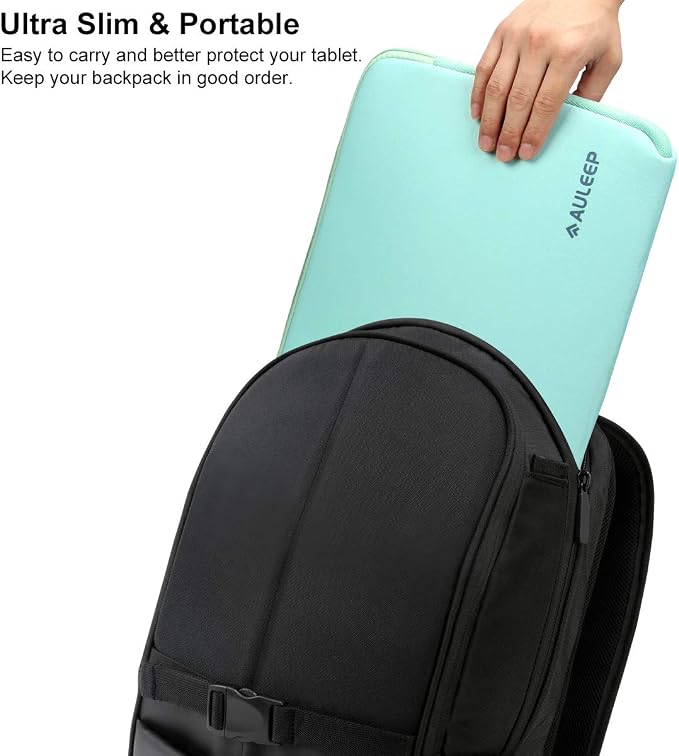 AULEEP 13-14 Inch Laptop Sleeves, Neoprene Notebook Computer Pocket Tablet Carrying Sleeve/Water-Resistant Compatible Laptop Sleeve for Acer/Asus/Dell/Lenovo/HP, Light Green