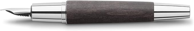Faber-Castell e-motion Fountain Pen, Wood and Chrome Black - Fine