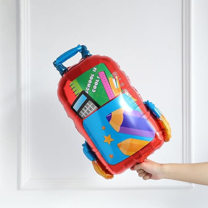 Back To School Balloons Set, Pencil Apples Schoolbag Selfie Standing School Bus Mylar Balloons, Welcome Back Banner, First Day of School Balloon Decorations for Kindergarten Classroom School Supplies