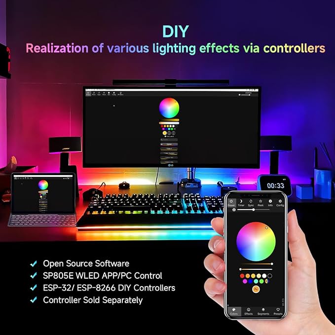 BTF-LIGHTING RGBW LED Strip Lights,UL Listed,5050 4 Colors in 1 RGB + 2700K-3000K Warm White,12V DC,16.4ft/5m 60LEDs/m 12mm White PCB, IP30 for Home Decoration(No Adapter or Controller)