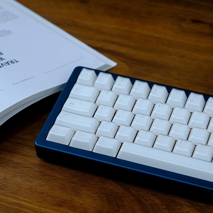 Sumgsn 114 Keys Doubleshot White Translucent Keycaps Cherry Profile Custom Keycap Set Fit for Cherry Mx Switches Mechanical Keyboard