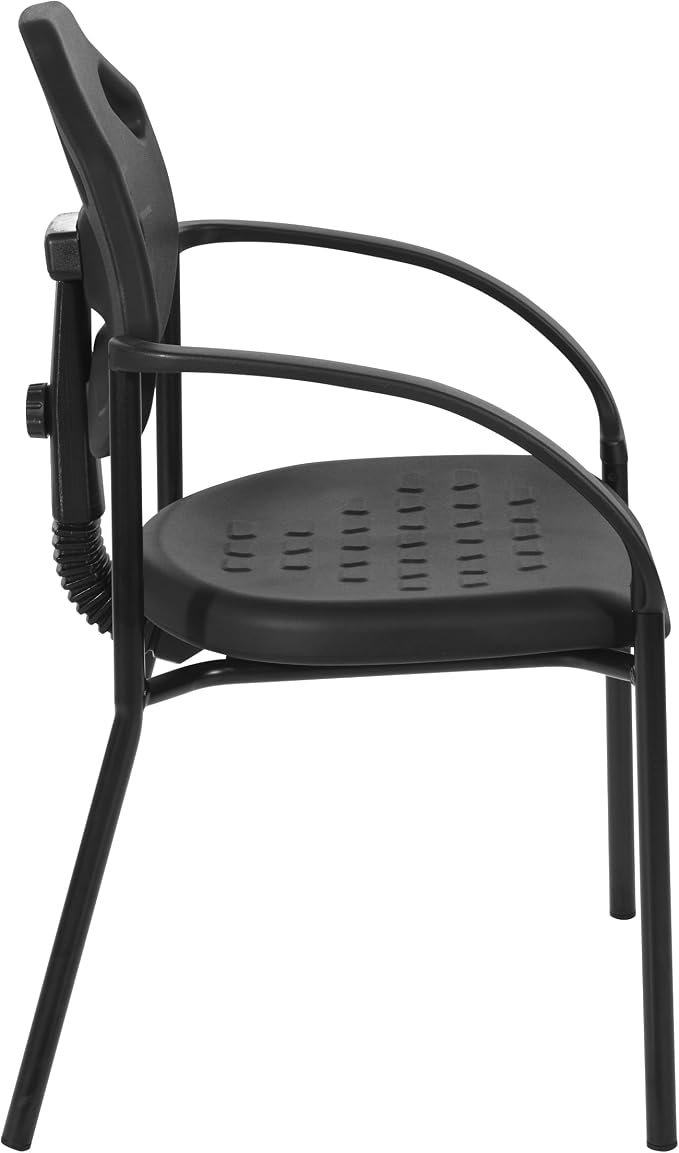 Office Star KH Series Ergonomic Self-Skinned Urethane Adjustable Vocational Commercial Chair, Guest Chair with Arms