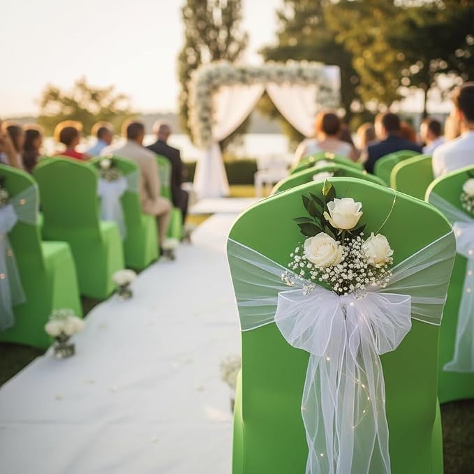 Spandex Dining Chair Cover Covers Slipcovers for Wedding Banquet (Green)