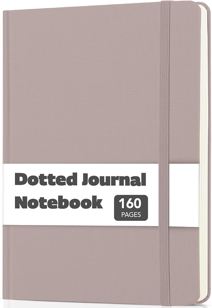 Mr. Pen- Dotted Journal Notebook, A5 Medium Size (5.7"x8.4") | 160 Pages (80 Sheets), Fabric Hardcover, 100 GSM Thick Paper, Bullet Dotted Journal for Planning, Tracking