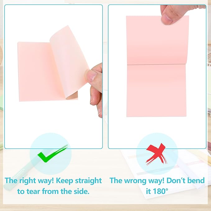 BAYTORY 320 Sheets Gradient Sticky Notes, 4 Pcs Rotatable Colored Gel Pens, Aesthetic Self-Stick Note & Multicolored Ink Pen, Colorful Memo Pads Easy to Post for Note Taking (Gradient Pink)