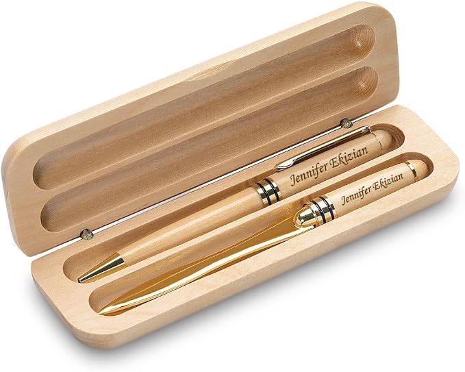 Executive Gift Shoppe | Personalized Maple Wood Pen & Letter Opener Set with Custom Engraving