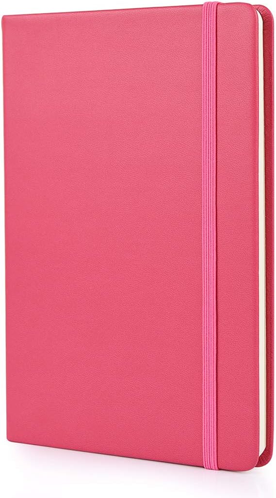 Guissi Classic Dotted Grid Bullet Notebook Journal Dot Hard Cover A5 Premium 80gsm Thick Acid-Free Paper with Fine Inner Pocket Faux Leather Office School Supplies 144 Pages Designed in Florence