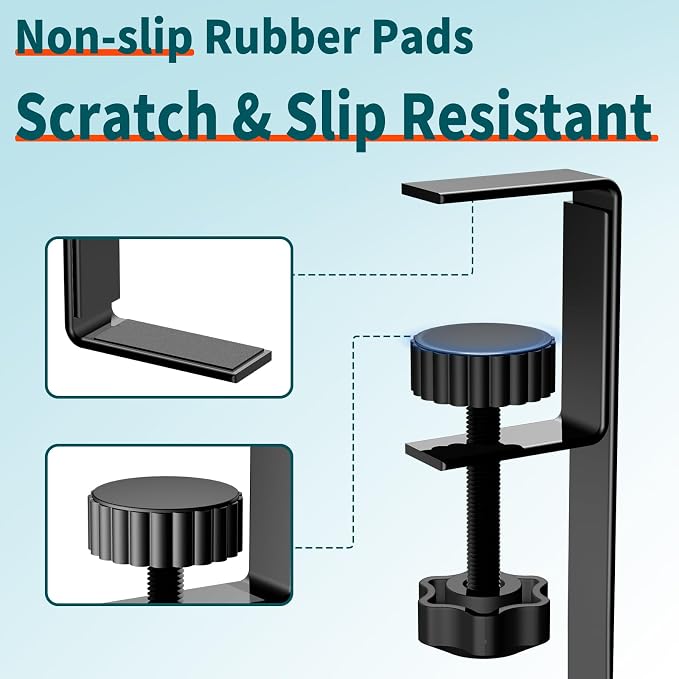 Under Desk Cable Management Tray Black, No Drill Desk Cable Management Organizer with Clamp for Desk Wire Management, PC Cord Organizer Accessories & Workspace Organizers for Office, Home(2 Pack)