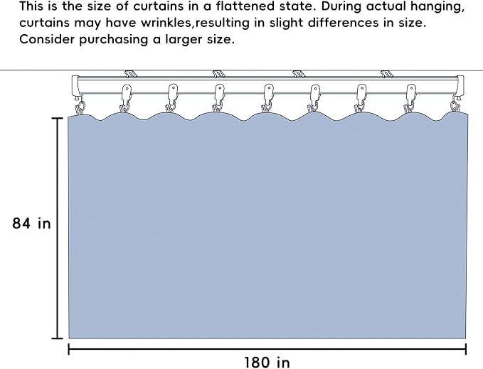 MaKefeile Room Divider Curtains with Flexible Ceiling Curtain Tracks Set,100% Blackout Floor to Ceiling Curtains Patio Sliding Door Curtains (Black Drape & Black Rail W 15 × H 7 FT)