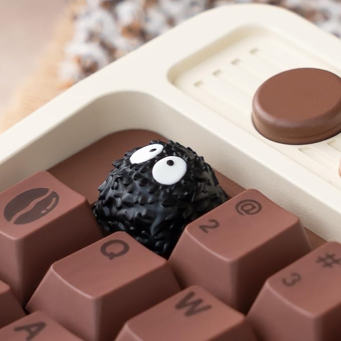 Artisan Keycap - Black Coal Ball Resin Keycaps 1U ESC Custom Handmade Keycap Replacement for Mechanical Keyboard (MQK-01)