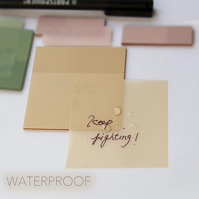 PARTSPOWER Transparent Pastel Sticky Notes, Clear Sticky Tabs - Translucent Page Flags Book Markers, Perfect for Reading Annotating, Bible Journaling School Study Office School Supplies