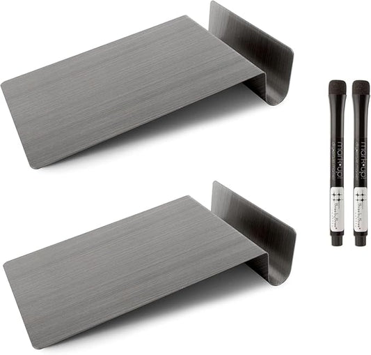 Three by Three Seattle 5.5 x 9 Inch to.do Dry Erase Board with Marker for Memos, Lists, and More in Office, Home, Classroom, and Event Spaces (2 Pack, Stainless Steel)