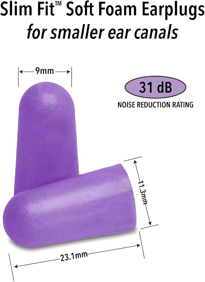 Mack's Slim Fit Soft Foam Earplugs, 5 Pair - Small Ear Plugs for Sleeping, Snoring, Traveling, Concerts, Shooting Sports & Power Tools | Made in USA