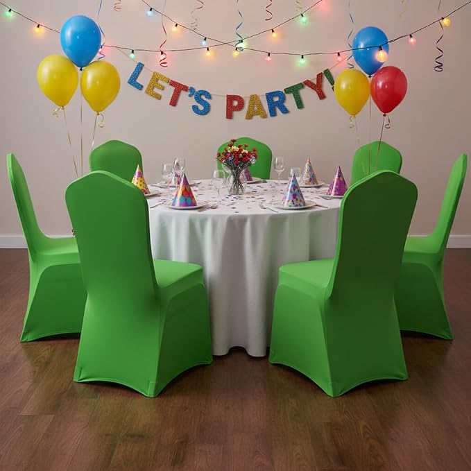 Spandex Dining Chair Cover Covers Slipcovers for Wedding Banquet (Green)