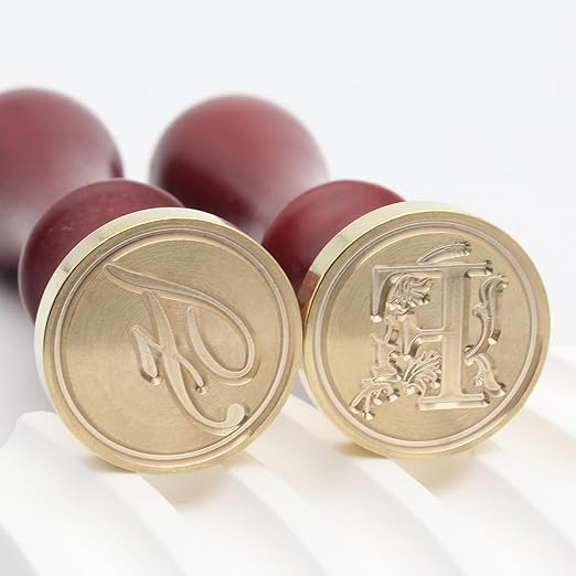 Letter Wax Seal Stamp Kit, Andotopee Wax Seal Kit Initial Alphabet F Sealing Wax Stamp Head 2pcs, Vintage Monogram Wax Stamp Seal Kit with 200pcs Assorted Wax Seal Beads, Wax Seal Spoon, Wax Seal Pen
