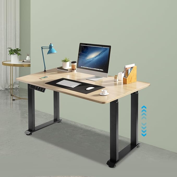 4-Leg Standing Desk Frame with Dual Motor, Electric Adjustable Legs for Max 63'' x 22.83'' Desktop, Heavy Duty 220 lbs Load, 4 Memory Height Settings Stand up Desks Base, Black Frame Only