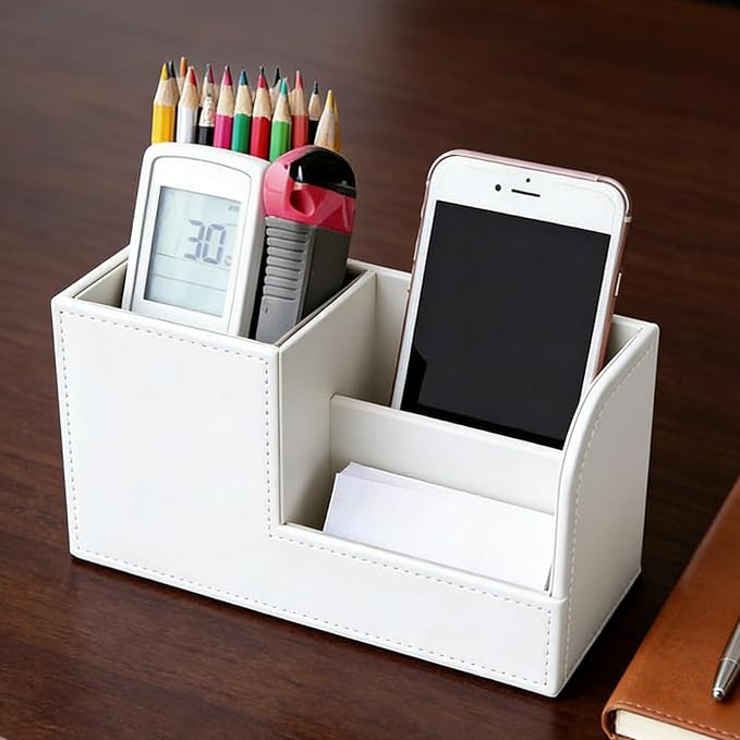 Desk Organizer PU Leather Desk Organizer and Accessories Multifunctional Office Supply Organizer Suitable for Offices Homes and Schools