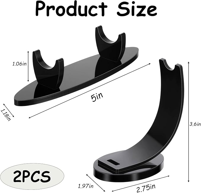 Acrylic Pen Display Stand Rack - Single Pen Holder - 2 Pack Black | Acrylic pen holder for desk, fountain pen display, pencils, makeup brushes cosmetics tools, 1 Horizontal 1 Vertical 2 Pack