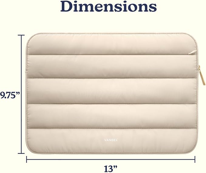 Vandel Puffy Laptop Sleeve Case for 13-14 inch Laptop Sleeve Bag Case 13.3 Inch with Zipper Pocket, Compatible with MacBook Air 13, Pro 14/13 iPad Pro 12.9, HP Dell ASUS, Computer Bag Cover