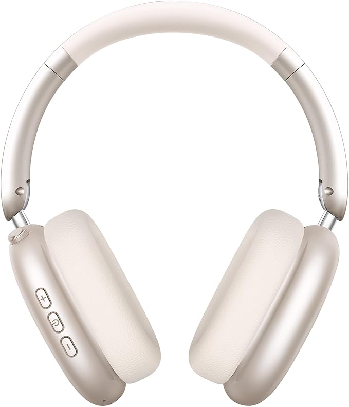 Wentronic Y01 Wireless Noise Canceling Headphones Bluetooth 5.3 Over Ear Headphones with Microphone, Hi-Res Audio, 48H Playtime, Foldable Comfortable Earpads,Compatible with iOS,Android,PC, Starlight