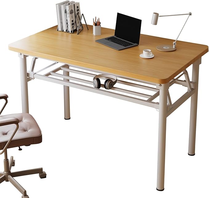 Small Folding Desk No Assembly,31.5 Inch Folding Computer Desk Small Foldable Table for Home Office.