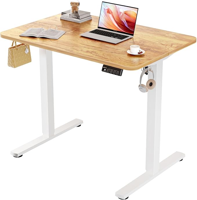 Small Standing Desk, 35"x24" Height Adjustable Sit-Stand for Home Office | Electric Adjustable Standing Desk, Sit to Stand Computer Office Desk with Splice Board, Memory Preset, Lifts 28.7''-46.5"