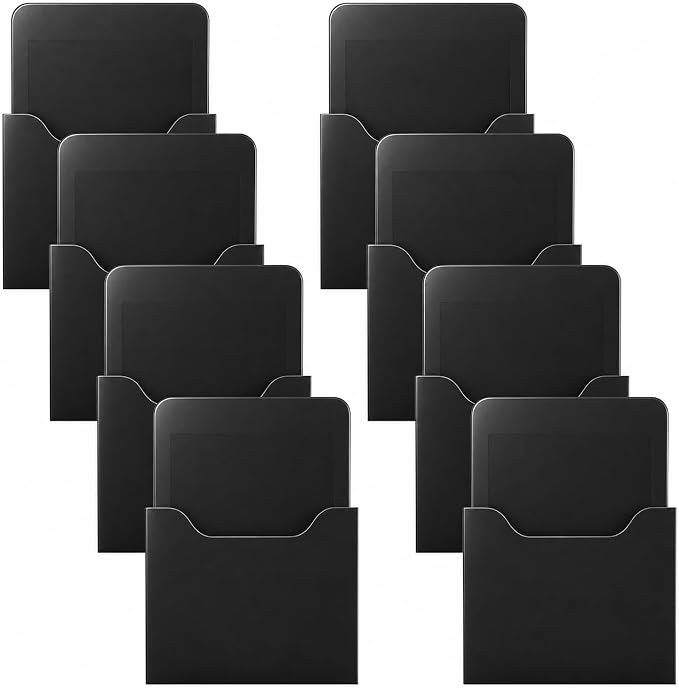 Gilprop 8 Pack Magnetic File Holder, 5"x7"x1.2" Magnetic Wall File Folders for Whiteboard, Hanging Classroom Organizer Storage, Refrigerator Magazine Holder for Mail Letters Paper Desk Office