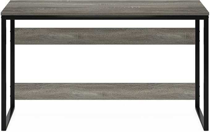 Furinno Moretti Computer Desk, Gaming Desk with Metal Frame, Office Desk, 52" Width, for Home Office, Gaming, Study, Grey Oak