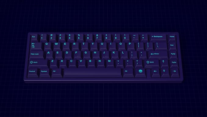 Drop + MiTo GMK Laser Custom Mechanical Keyboard Keycap Set - 120-keys, Doubleshot, Cherry Profile, for 60%, 65%, and TKL Layouts, etc. (Synthwave)