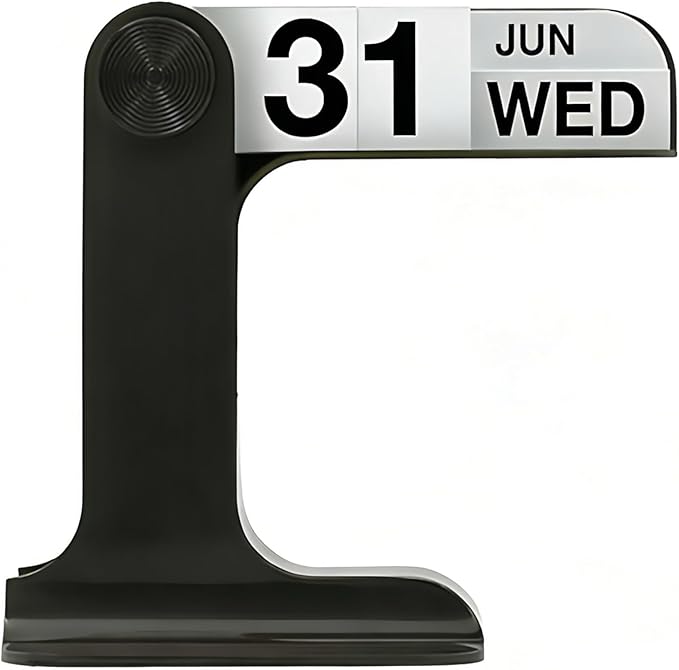 Perpetual Calendar, Standing Perpetual Desk Calendar - Aesthetic Flip Calendar, Reusable Daily Page Turning Desktop Calendar, Modern Minimalist Home Office Desk Accessories & Workspace Decor Gifts (Black)