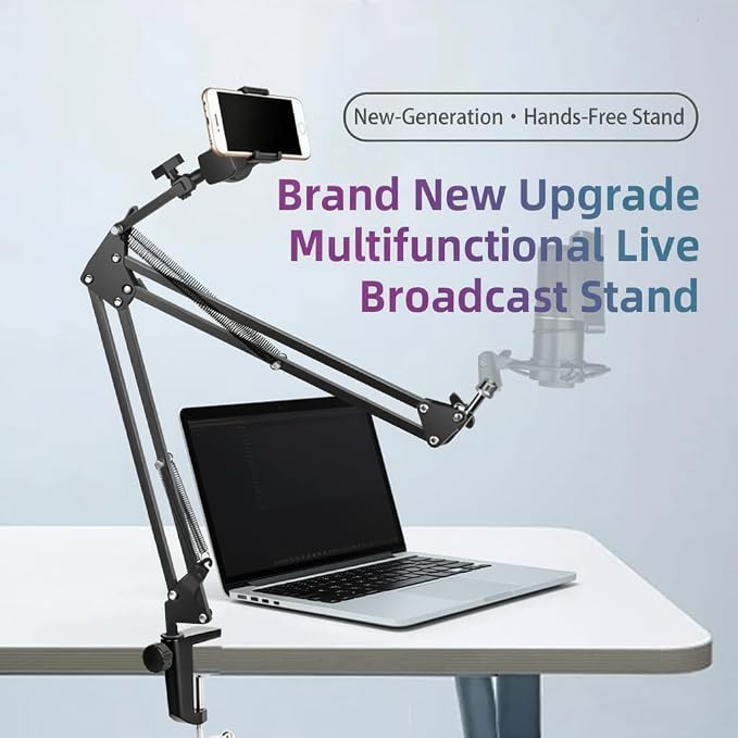 Quadcast Boom Arm - Heavy Duty Adjustable Gaming Microphone Mic Stand Compatible with Blue Yeti HyperX QuadCast SoloCast Fifine AM8 and Most Microphone by TIKmobre