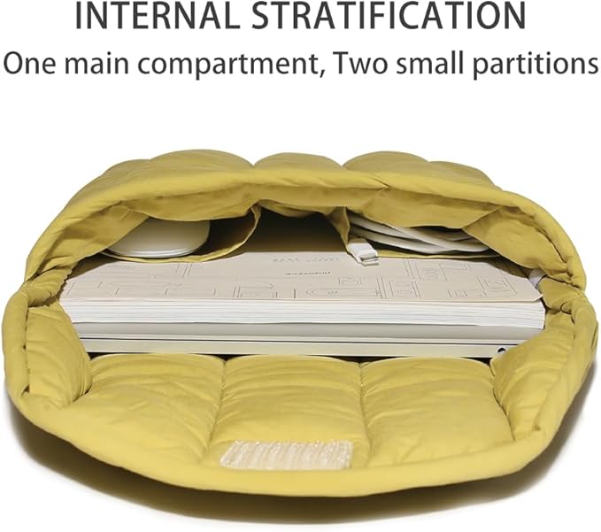 Puffy Laptop Sleeve Set 13-14 Inch Green, Protective Carrying Case for Men and Women, Cute Case Bag Compatible with 13 and 14 Inch Laptops, for MacBook Air M2, Asus/Dell Xps in Cover
