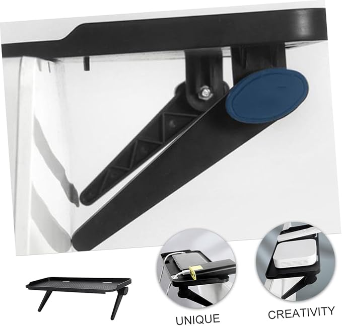 COHEALI Tv Screen Top Storage Shelf with Non-slip Surface and Perforated Design for Flat-screen Tvs and Computer Monitors Black Desktop Organizer for Media Devices and Office Use