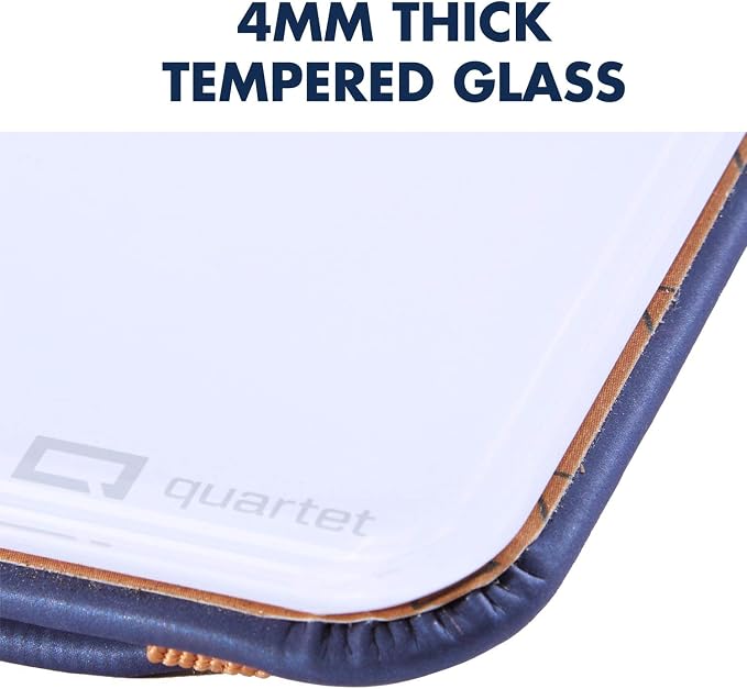 Quartet Portable Glass Dry-Erase Pad, 5" x 8", Closeable Cover, Kickstand, Desktop, White Board, Notepad, Travel, Blue (Q090GDPN03)