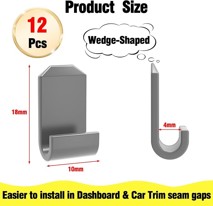 12 Pcs Car Trim Cable Clips, Car Cable Management Wire Organizer Cord-G(02) | Neatly Organize Cables for Vehicle Interior, Easy Installation, Ideal for Phone Chargers, Dash Cams and More