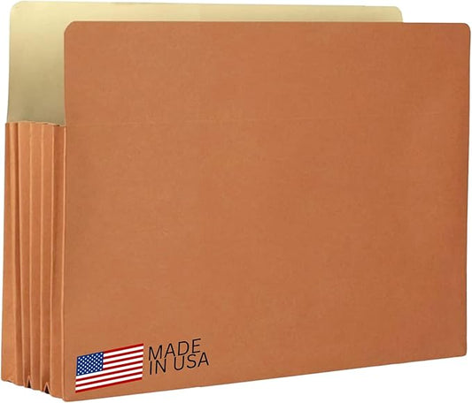 The File King Expanding Accordion File Folder – Letter Size | 5.25” Expansion, 10 Pack | Red Rope Expanding Pocket | Straight Cut Tab | Law, Accounting & Business Filing Organizer | Made in USA
