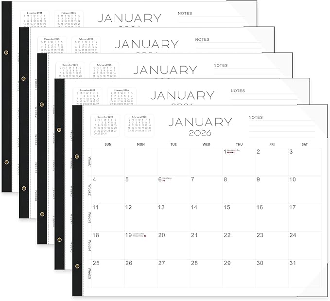 2026 Desk Calendar Large 22x17 – Desk Top Calendar 2026 with plastic cover